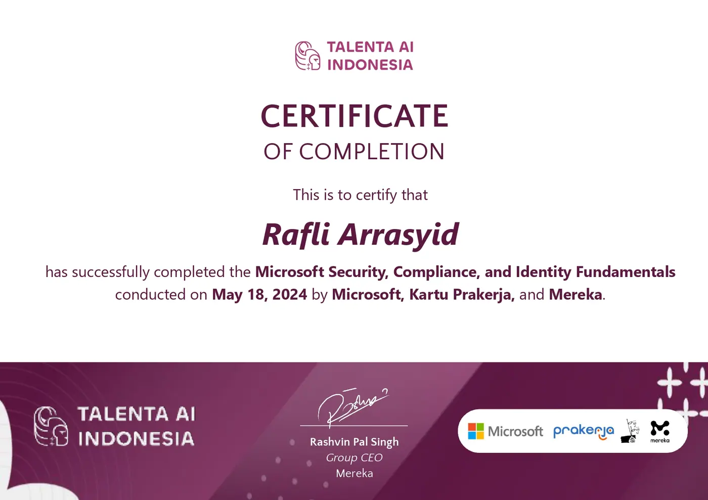 Microsoft Security Fundamentals Certificate